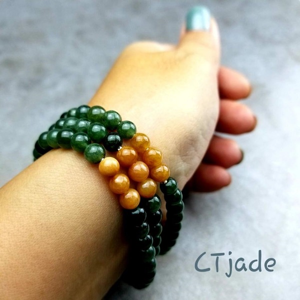 1910233 Chuỗi Hạt Ngọc Cẩm Thạch Phong Thủy Hộ Mệnh Bình An 108 hạt